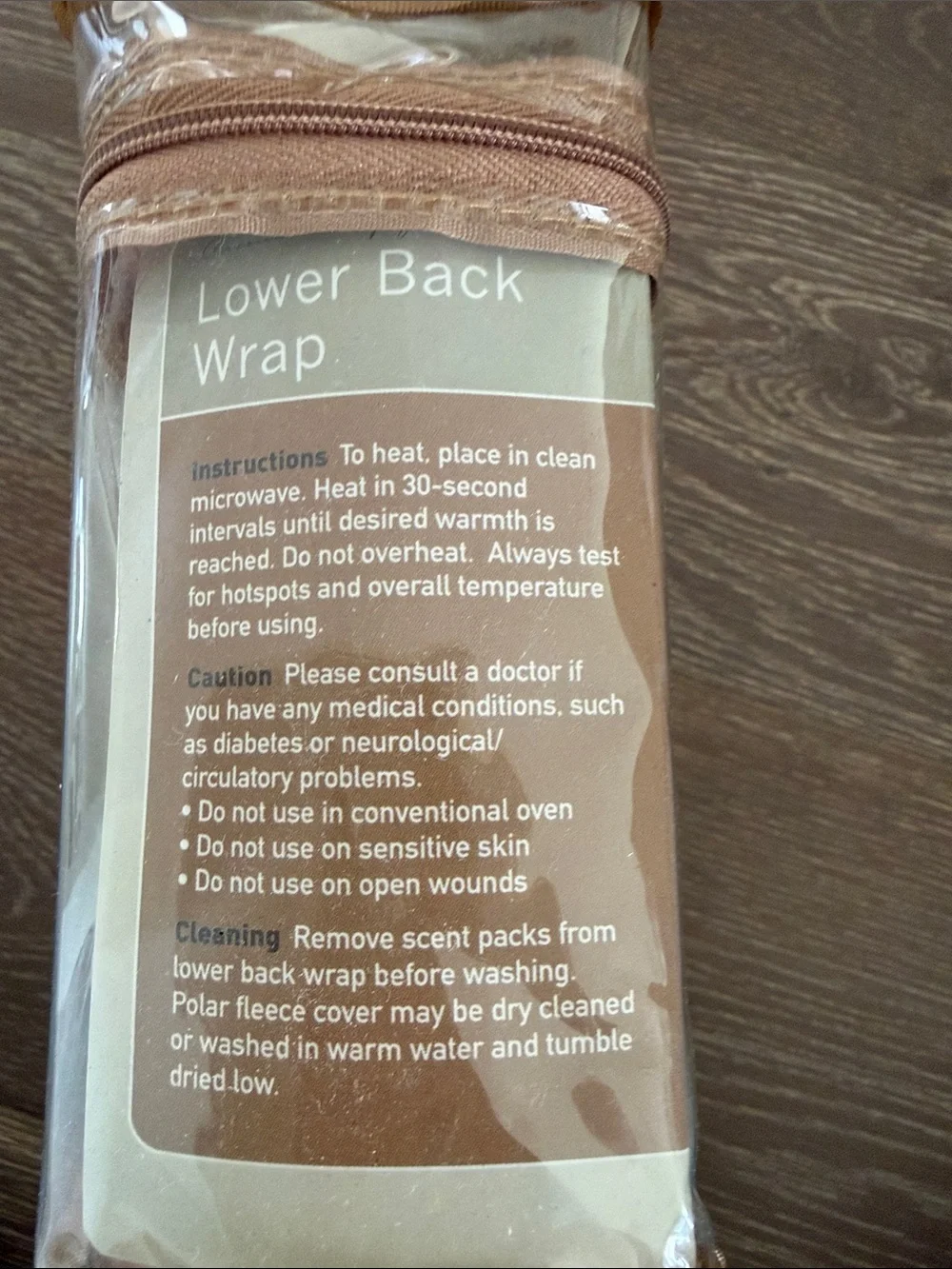 New with Tags! Beige Lower Back Wrap Microwaveable Soothing Heat Therapy